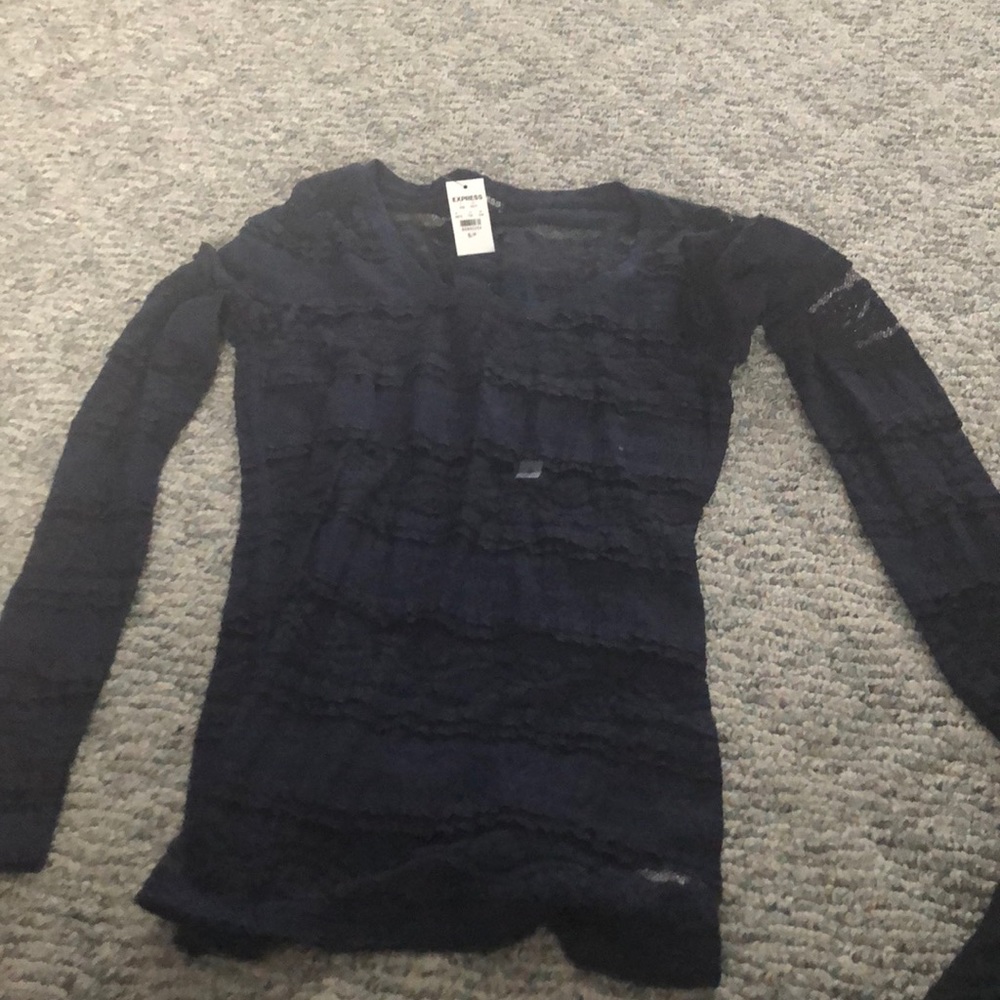 Lace navy blue long sleeve from EXPRESS